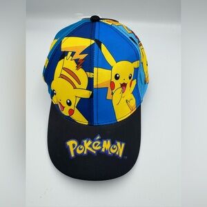 Pokemon Pikachu All Around Print Youth Hat Snapback Baseball Hat NWT